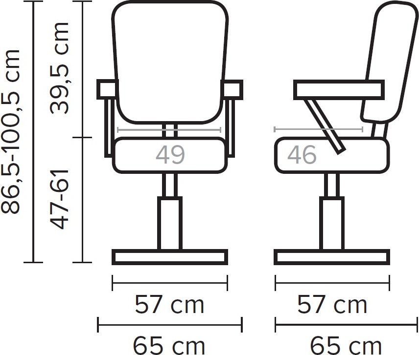  Hairway Styling chair "Iron", black 