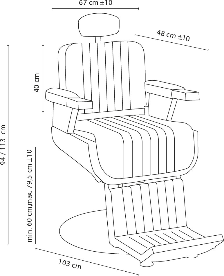  Barburys Cadillac II Barber Chair Black 