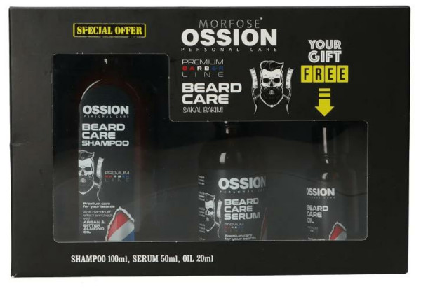  Morfose Ossion Beard Care 3er Set (Shampoo + Serum + Oil) Gift Bag 