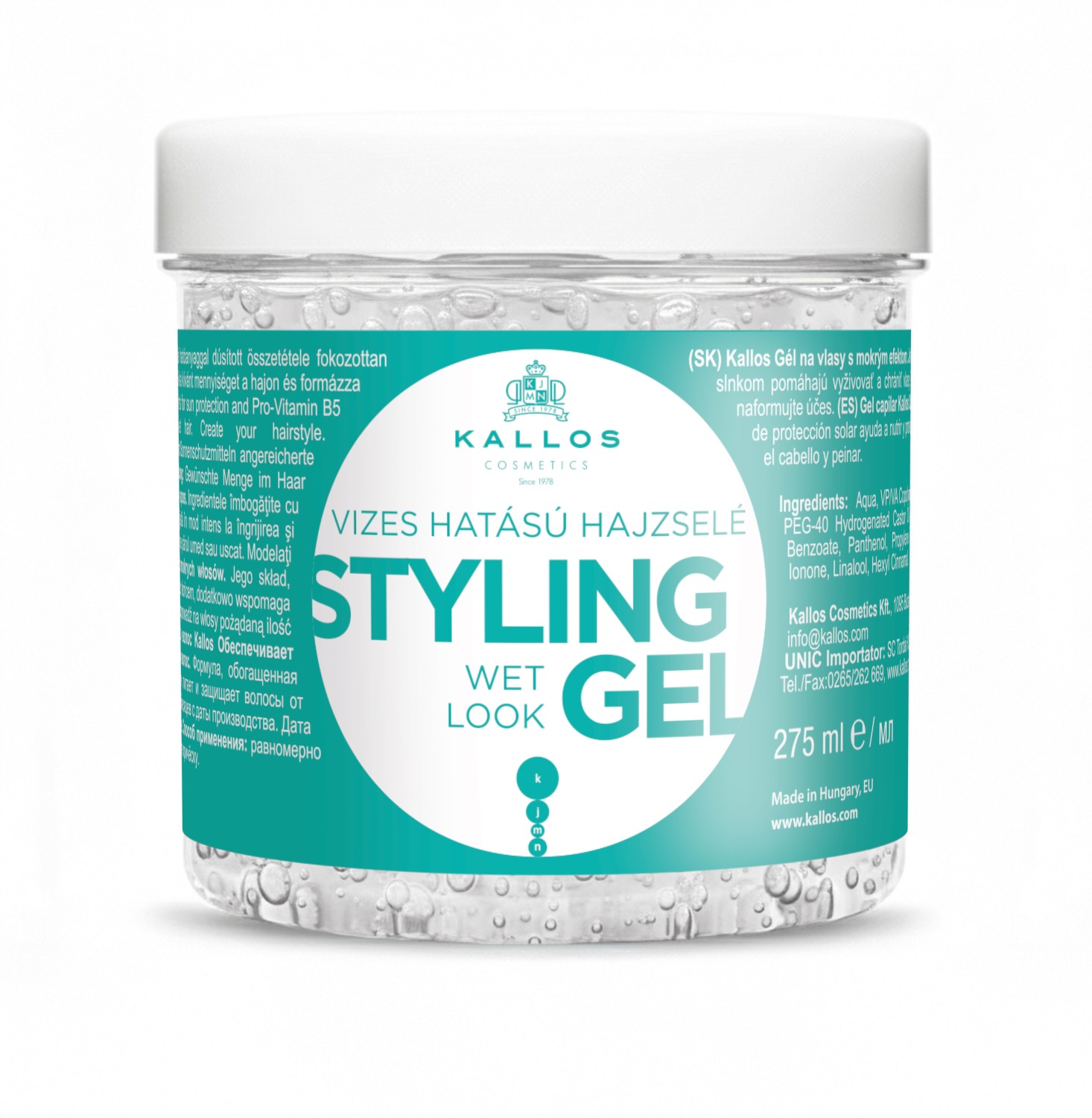  Kallos Wet Look Styling Gel 275 ml 