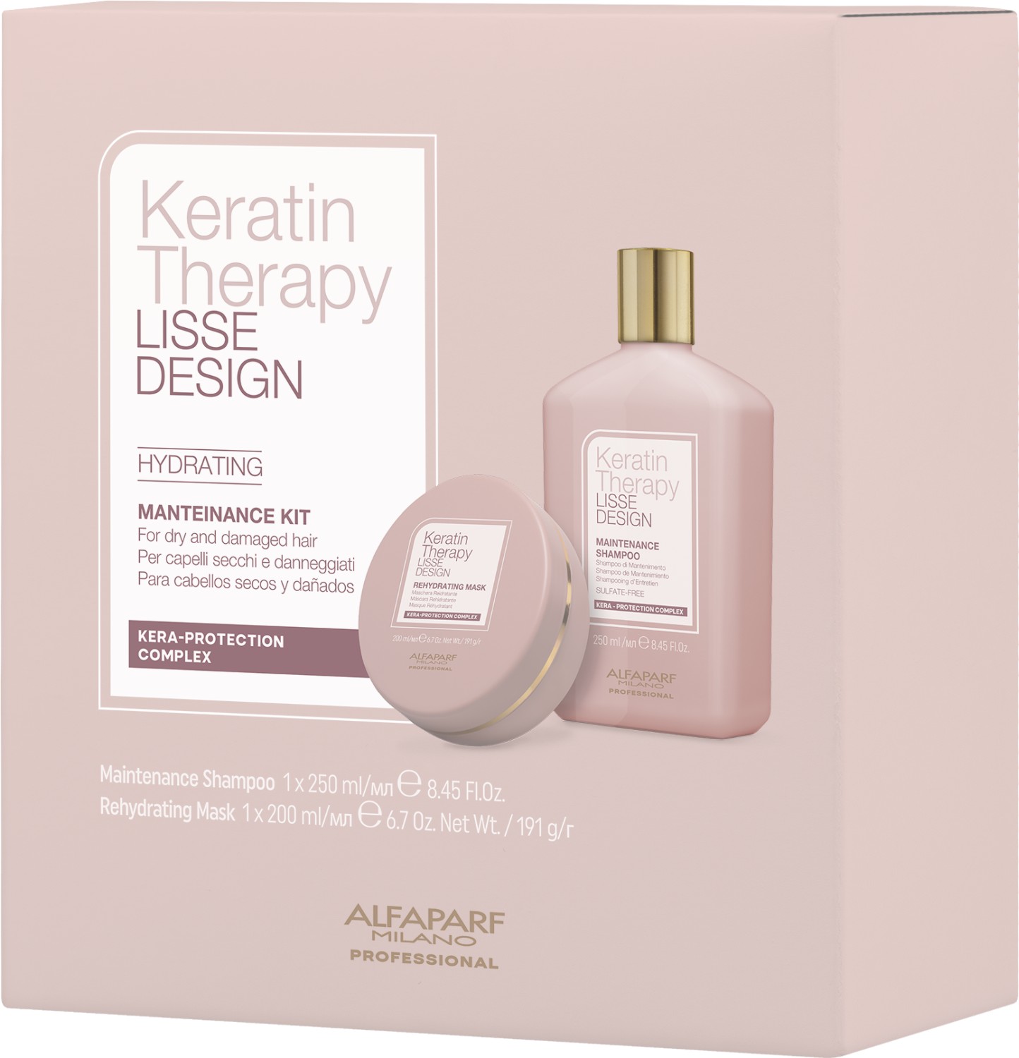  Alfaparf Milano Gift Set Keratin Therapy Lisse Design Hydrating Maintenance Kit 