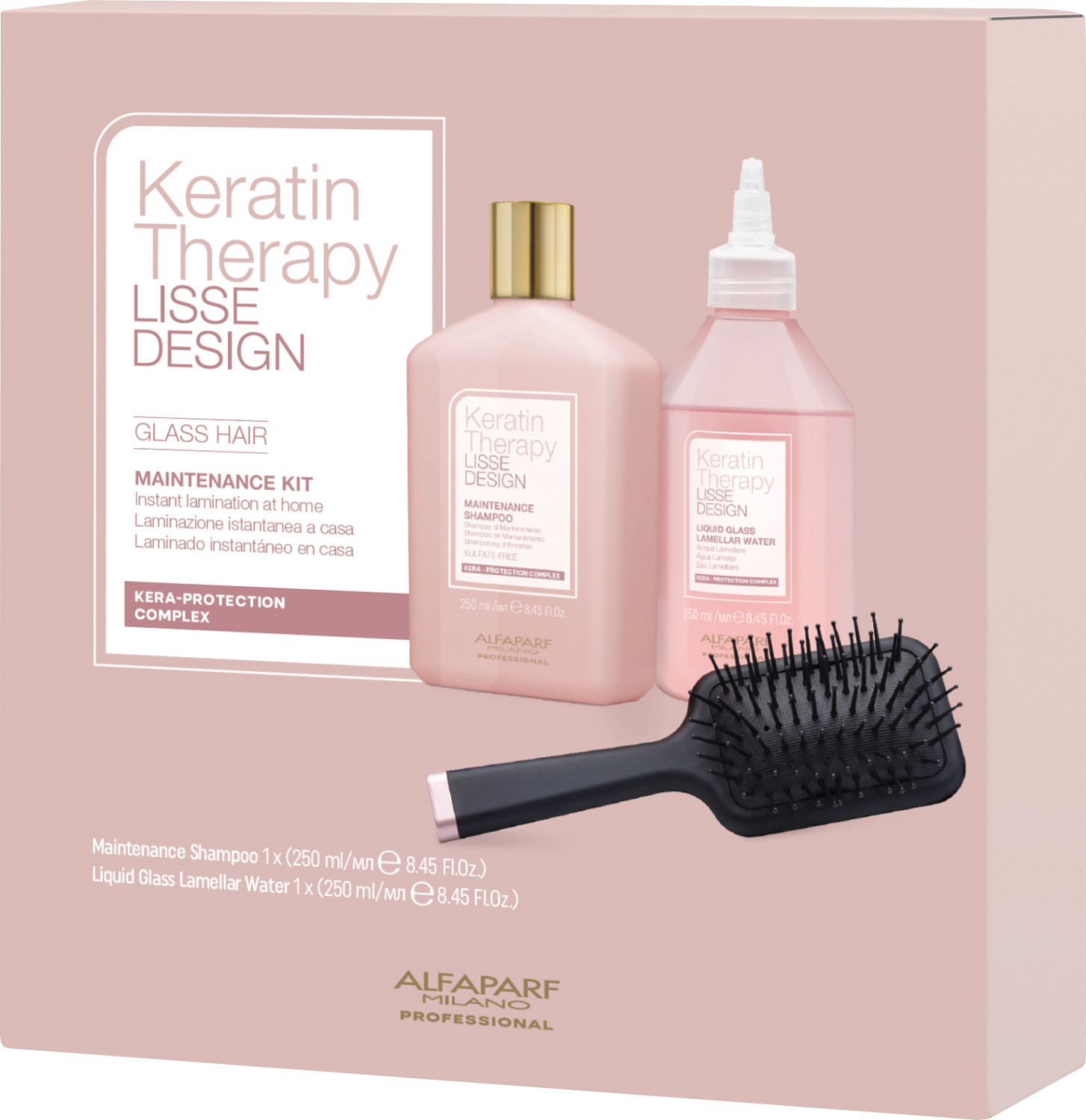  Alfaparf Milano Gift Set Keratin Therapy Lisse Design Glass Hair 