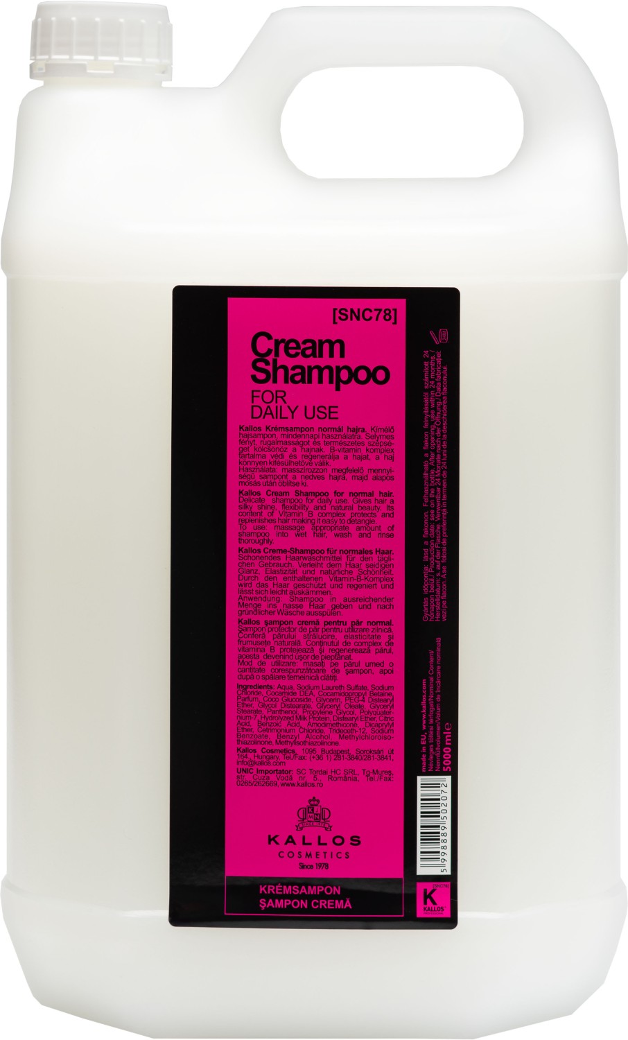  Kallos Cream Shampoo 5000 ml 
