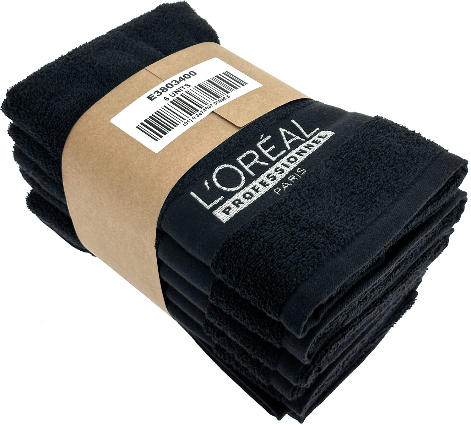  Loreal Towel set with logo 6 pieces 49x86cm black 
