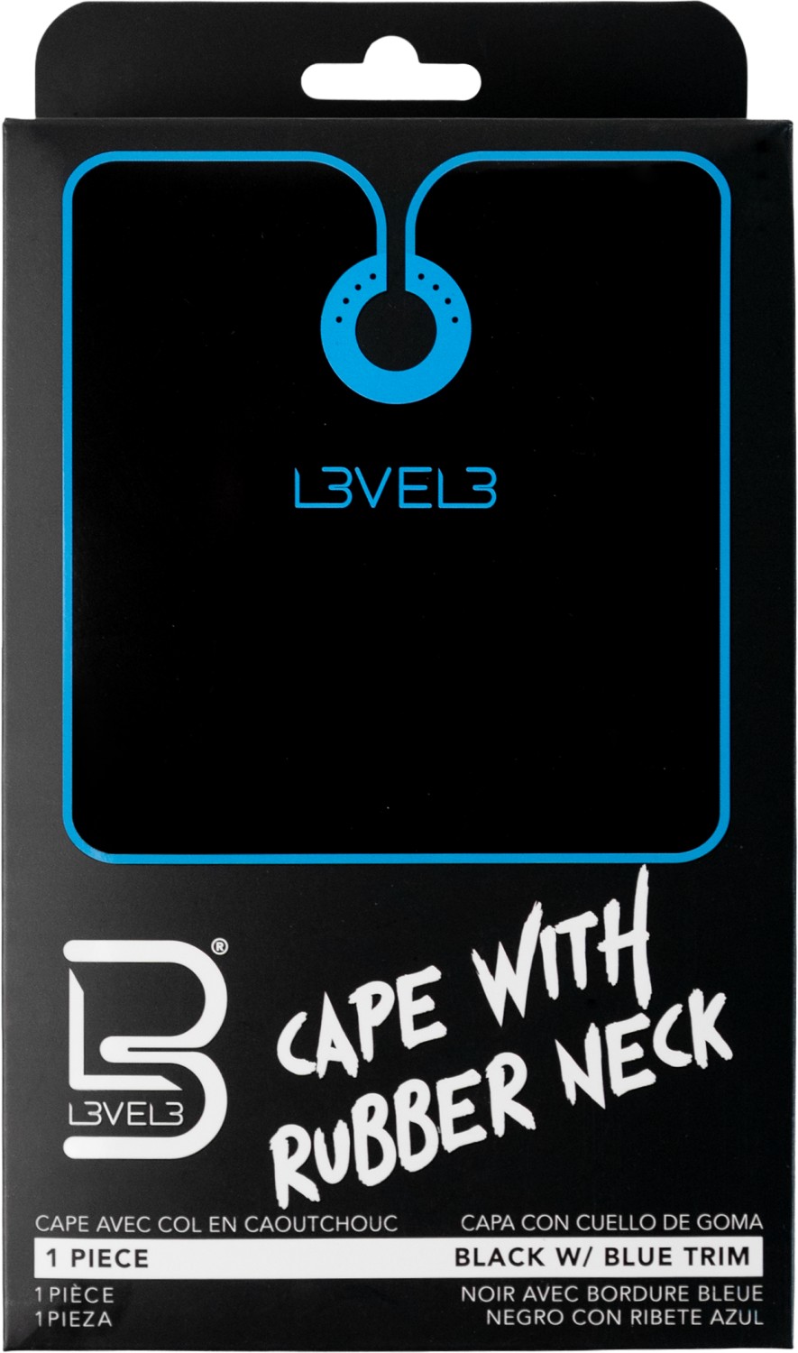  L3VEL3 Cape with Rubber Neck Black with Blue Trim 