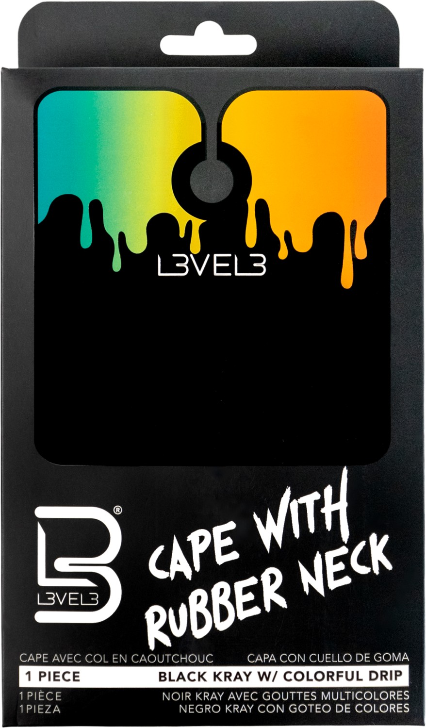  L3VEL3 Cape with Rubber Neck Colorful Drip 