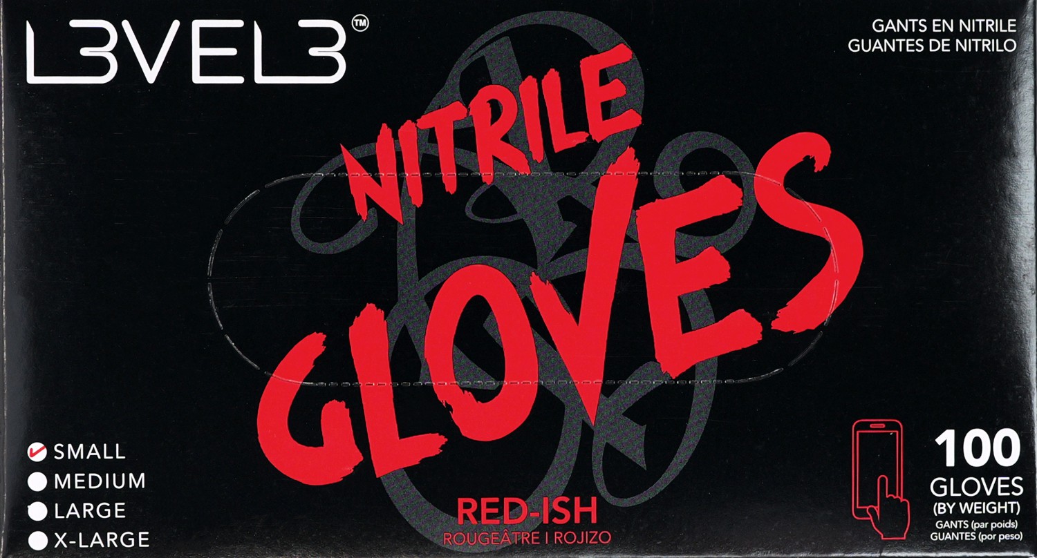  L3VEL3 Nitrile Gloves Small Red-ish 