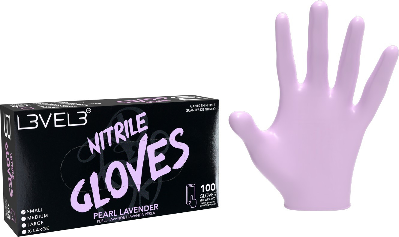  L3VEL3 Nitrile Gloves Small Pearl Lavender 