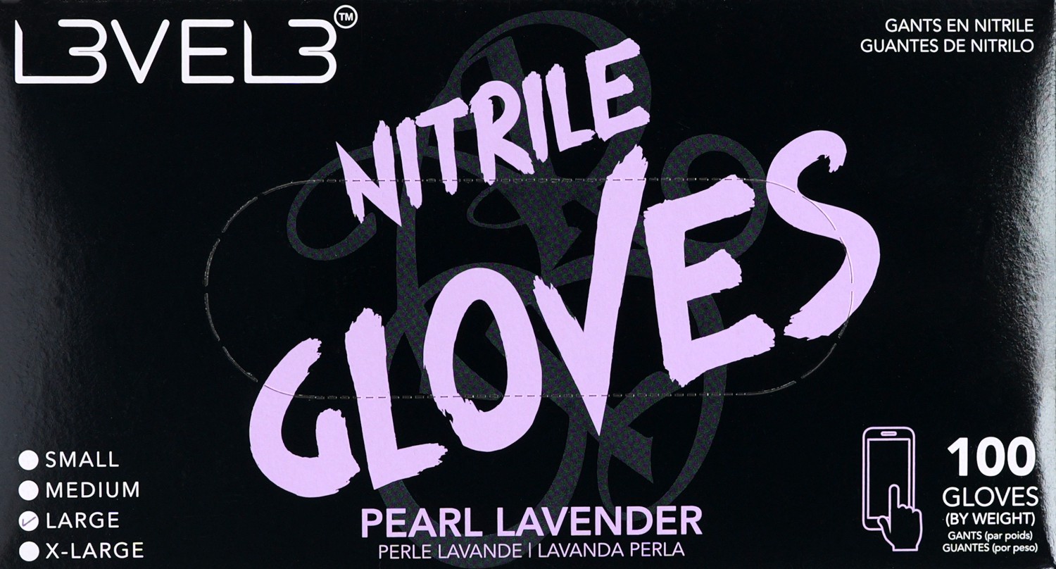  L3VEL3 Nitrile Gloves Large Pearl Lavender 