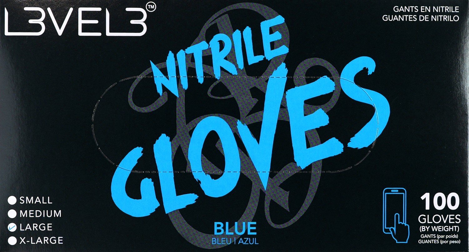  L3VEL3 Nitrile Gloves Large Blue 