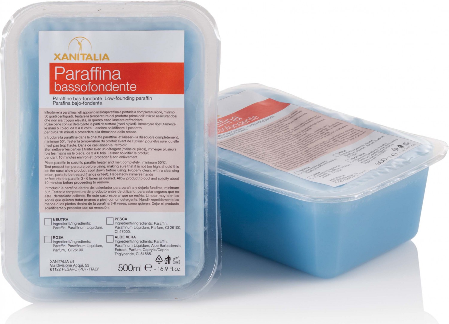  XanitaliaPro Low melting Paraffin aloe vera formula 2 x 500 ml 